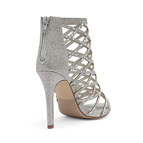 Dream Pairs Women's Rhinestone Ankle Strap Stiletto Heel Cutout Sandals