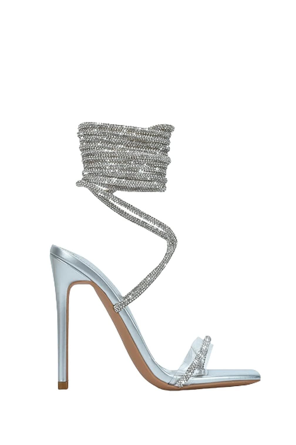Women's Rhinestone Lace-Ups High Heel Sandals by Cape Robbin