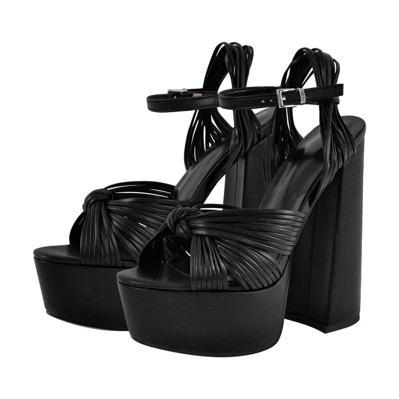 Richealnana Strappy Platform Chunky Heeled Slingback Sandals