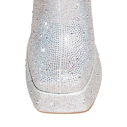 Richealnana Women's Platform Rhinestones Bling Ankle Boots
