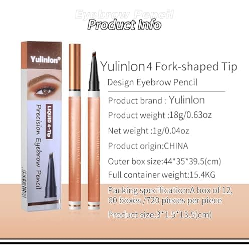 2# Dark Brown 6-Color Waterproof Eyebrow Pen