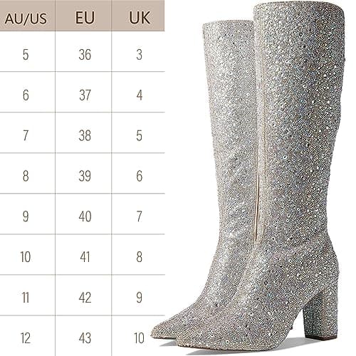 MUCCCUTE Women's Sparkly Rhinestone Ankle Boots for Party and Wedding