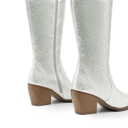 Dream Pairs Women's Comfortable Cowboy Boots - Embroidered Pointed Toe Zipper Heel