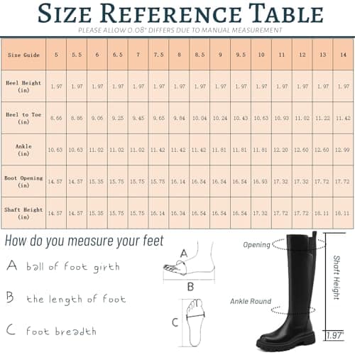 AIUNIIND Women's Knee High Stretch Platform BootsComfortable Calf Riding Boots
