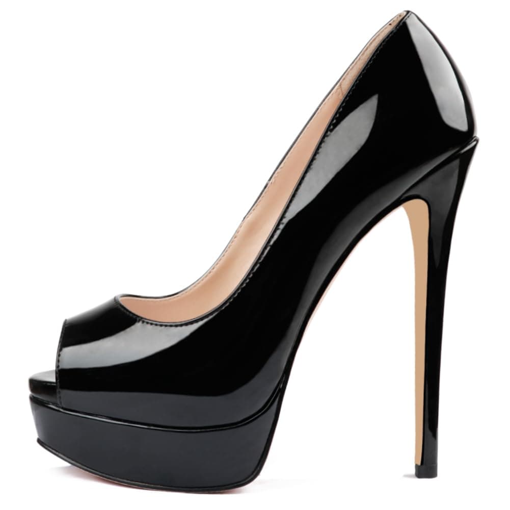 MERUMOTE Women's 6 Inch Stiletto Heels Peep Toe Pumps for Dress & Wedding Party
