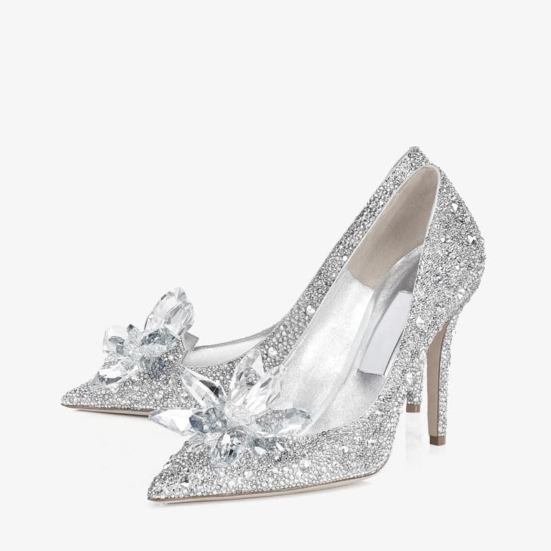 Sexytag Women's Crystal Rhinestone Pointed Toe Clear Stiletto Heels