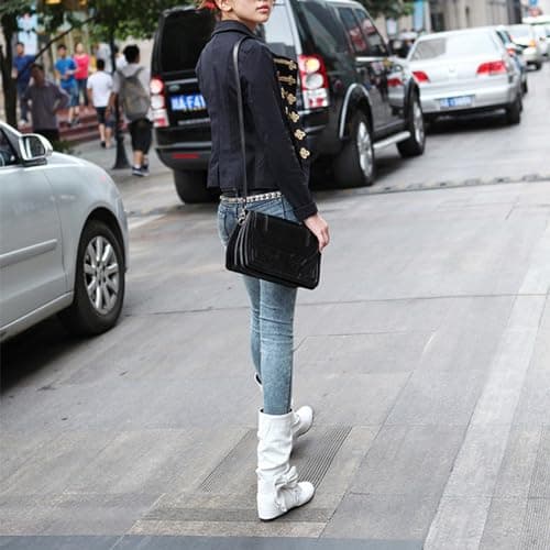 Elegant Women's Leather Mid Calf Boots