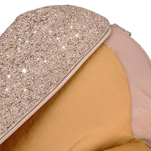 LISHAN Women's Rhinestone Knee High Boots with Chunky Heel Pull-On Shoes