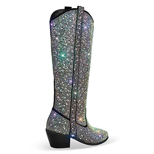 Richеalninni Sparkle Rhinestone Cowboy Boots for Women