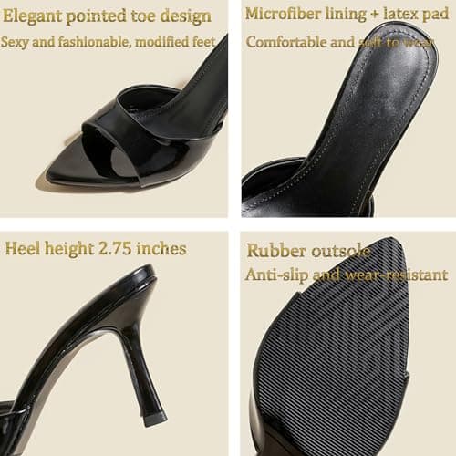 Galonfulty Women's Patent Leather Heel Sandals for Formal Party Dresses