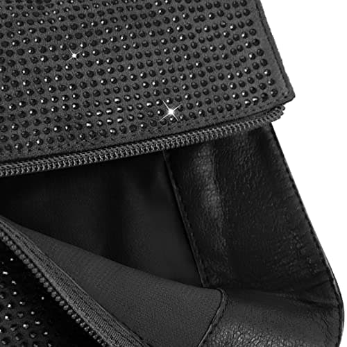 Richealnana Women's Rhinestone Block Heel Knee High Booties for Party Prom