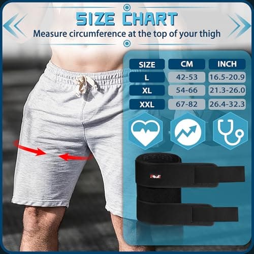 Hiball Adjustable Thigh Brace with Hamstring Compression Wrap for Men & Women