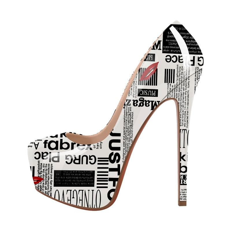 Richealnana Women's Double Platform Stiletto Heels — Black Words