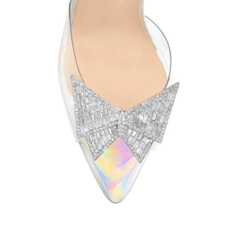 Richealnana Women's Holographic Mule Sandals