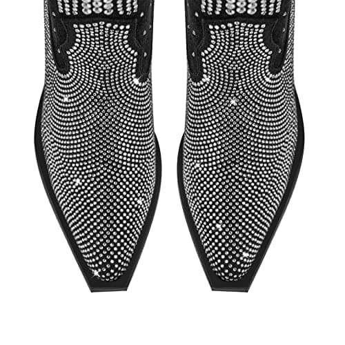Richealnana Women's Sparkle Rhinestone Knee High Boots