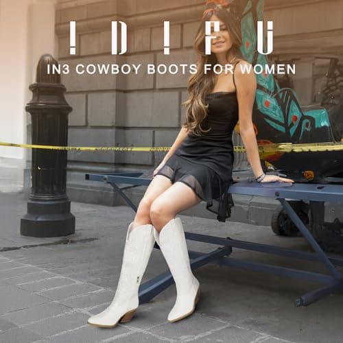 IDIFU IN3 Sparkly Glitter Boots for Women Knee High Wedding Party