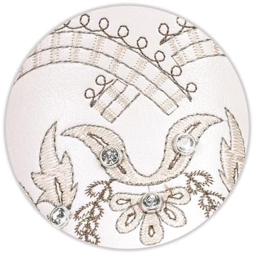 Rivalran Western Embroidered Cowgirl Boots with Sparkly Rhinestones — White
