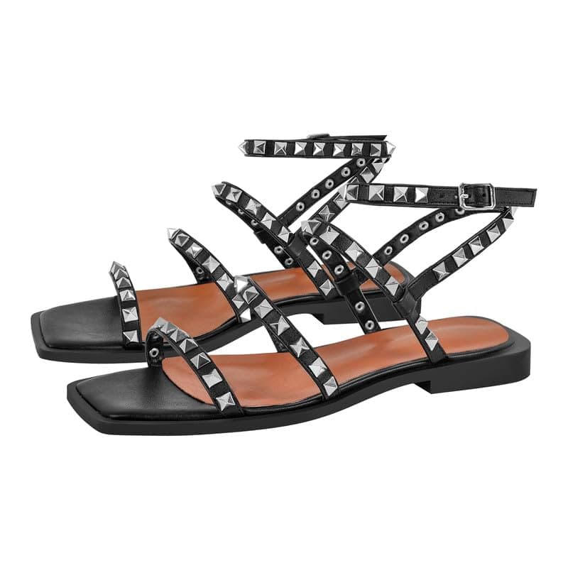 Women's Gladiator Studded Ankle Strap Sandals