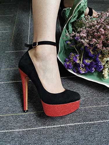 Richealnana Women's Double Platform Stiletto Heels