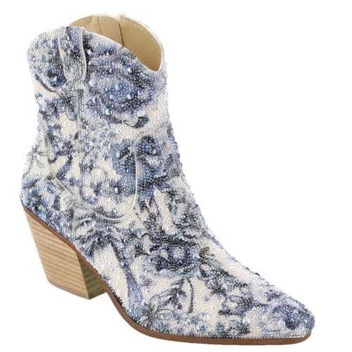 Betsey Johnson Women's Diva Western Boot — Blue Floral