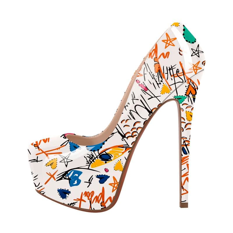 Richealnana Women's Double Platform Stiletto Heels — Graffiti