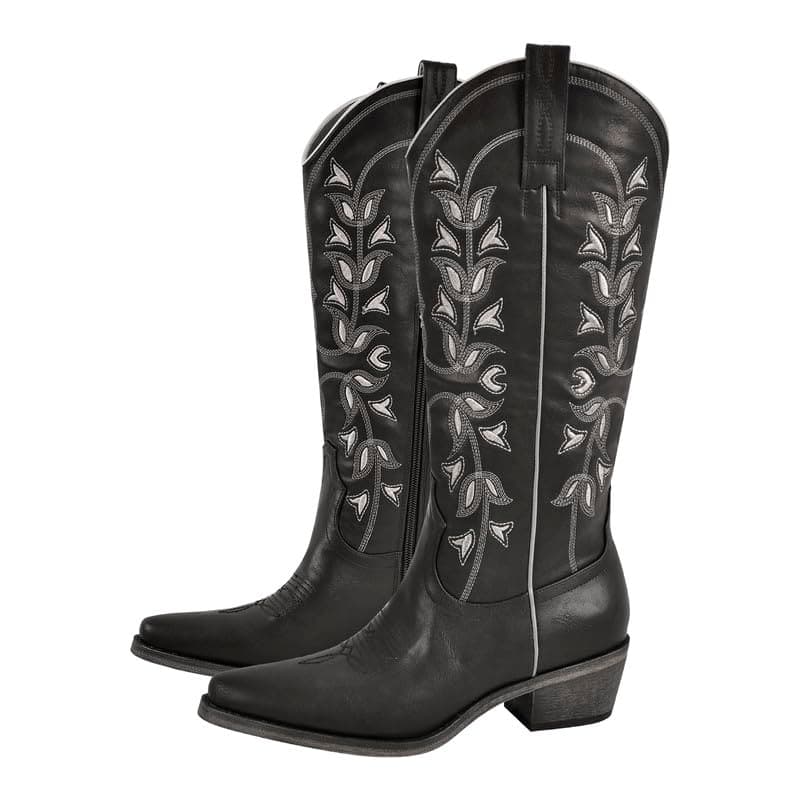 Richealnana Women's Western Cowboy Boots — Black-c