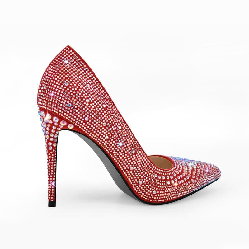 Richealnana Women's Rhinestones Pointed Toe Stiletto High Heels