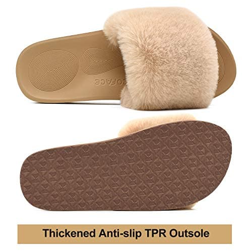 COFACE Women's Memory Foam Plush Slip-On Slippers Anti-Skid Fur Indoor Outdoor