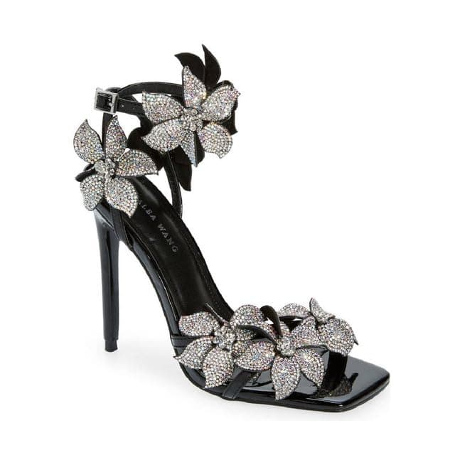 Richealnana Women's Sparkle Floral Stiletto Heel Sandboxals For Party Prom