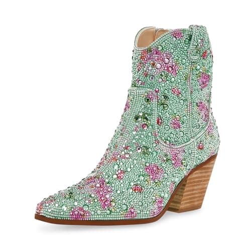 Betsey Johnson Women's Diva Western Boot — Mint Floral