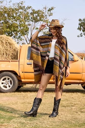 IXU Women's Wide Calf Pointy Toe Mid Calf Western Boots