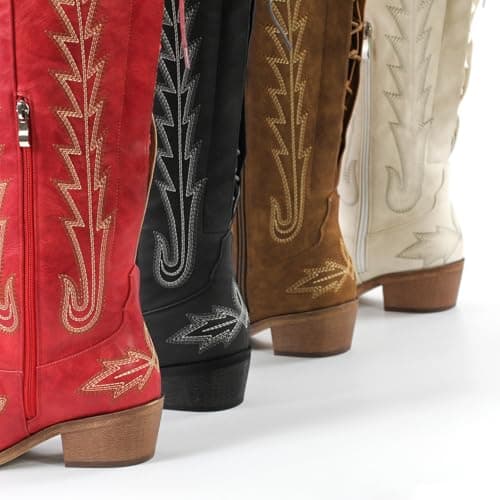Western Cowboy Boots for Women Embroidered Thigh-High Cowgirl Style