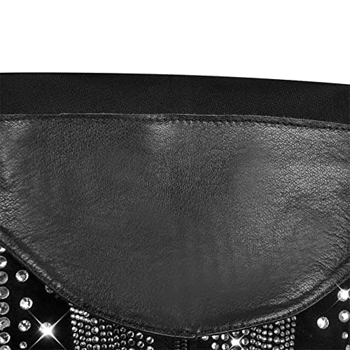 Richealnana Women's Sparkle Rhinestone Knee High Boots