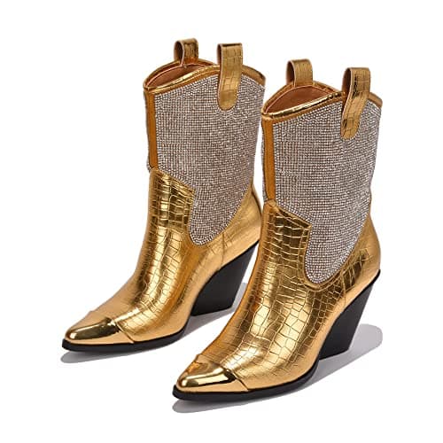 Cape Robbin Women's Western Cowboy Boots - Pointed Toe & Rhinestone Accents (Zephyr)