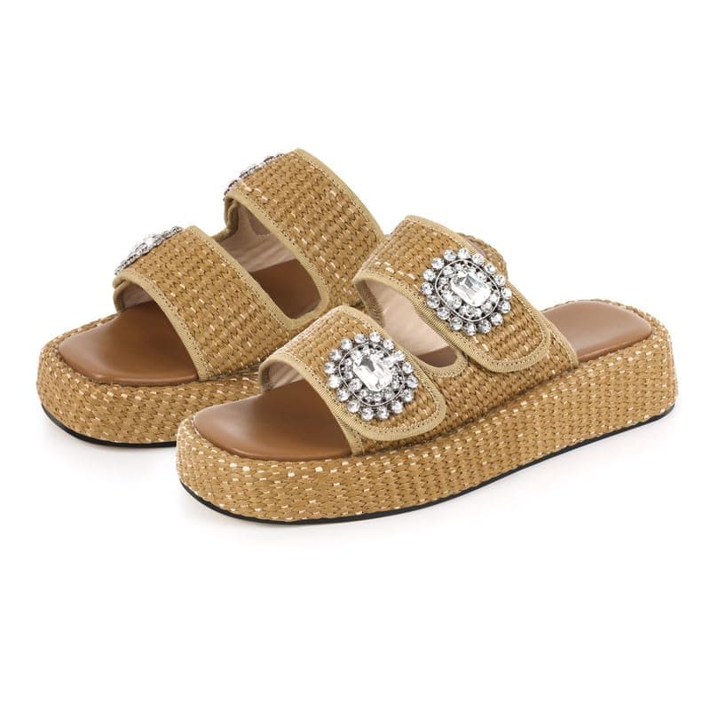 Richealnana Women's Braided Slide Sandals
