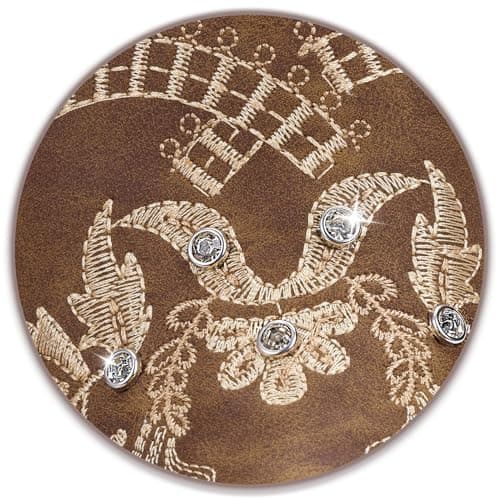 Rivalran Western Embroidered Cowgirl Boots with Sparkly Rhinestones — Brown