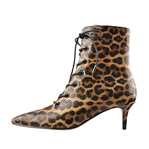 Women's Kitten Heel Ankle Bootie — Leopard