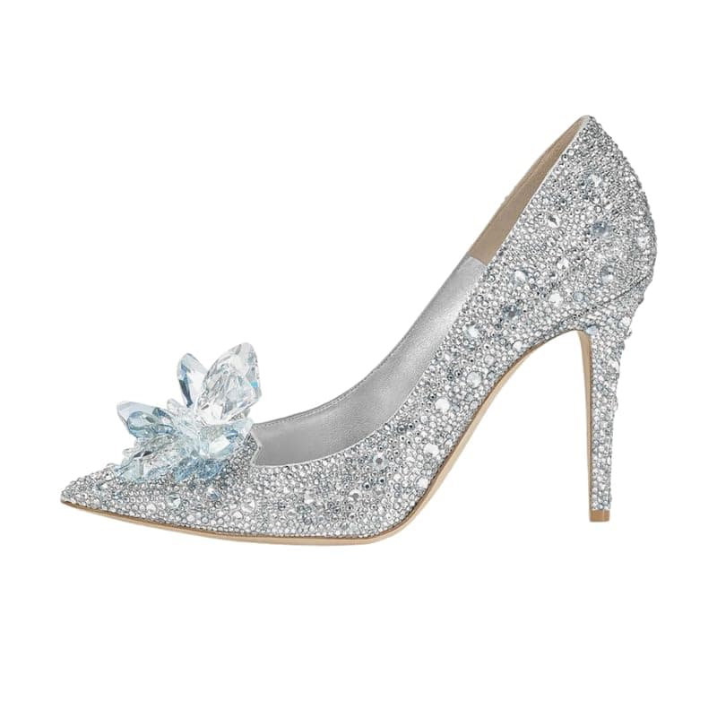 Sexytag Women's Crystal Rhinestone Pointed Toe Clear Stiletto Heels