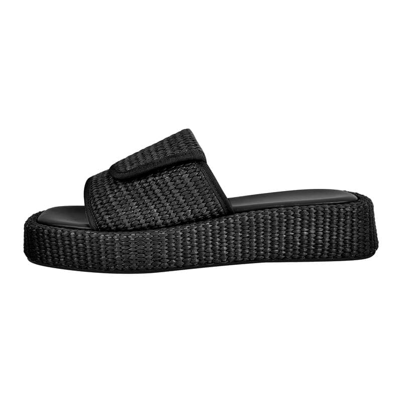 Richealnana Women's Braided Slide Sandals — Black