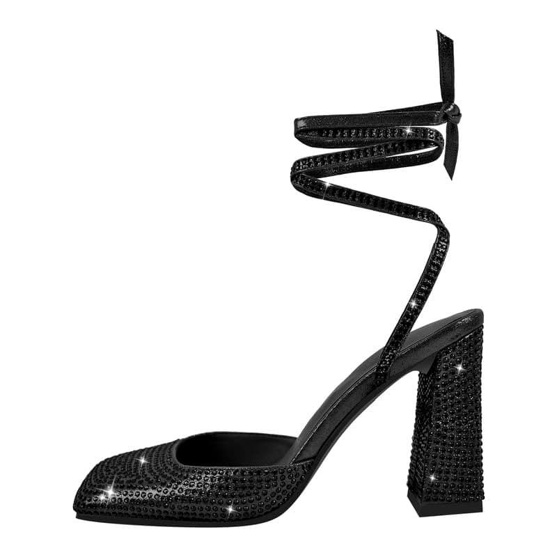 Richealnana Women's Rhinestones Strappy Sandals for Party Prom