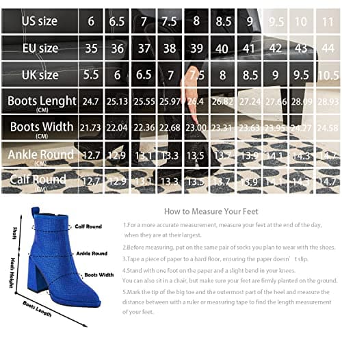 Stefaniya Nina Women's Sparkly Rhinestone Ankle Boots Chunky Heels Zipper Party Prom Booties