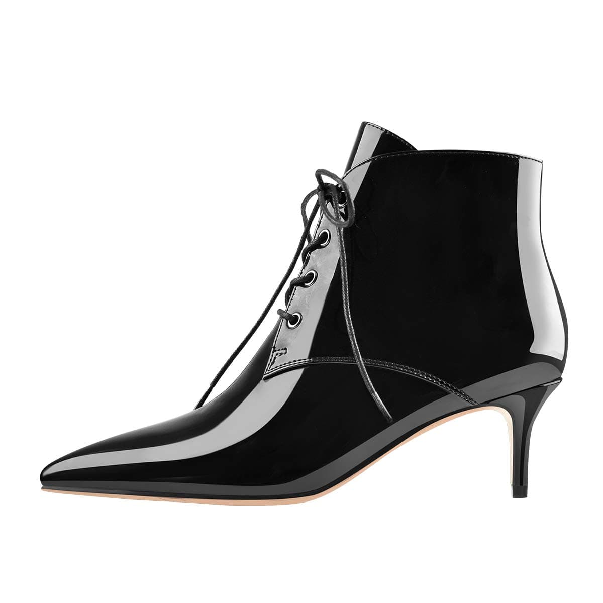 Richealnana Women's Low Heel Ankle Bootie Pointed Toe Comfort Walking Boots