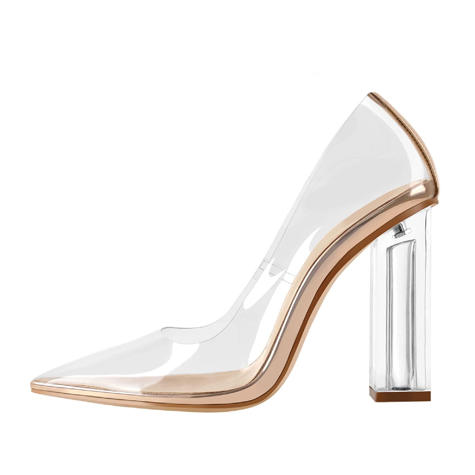 Women's Clear Pointed Toe Pumps