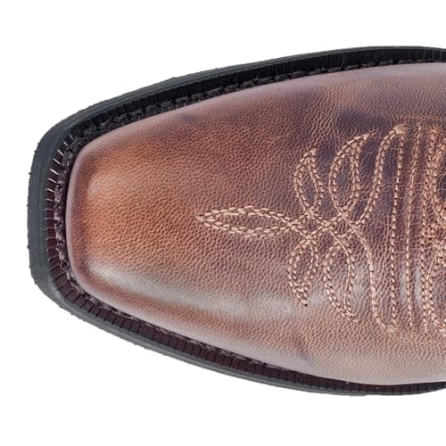 Laredo Womens Malinda Distressed Embroidered Casual Boots - Brown Mid Calf Low Heel