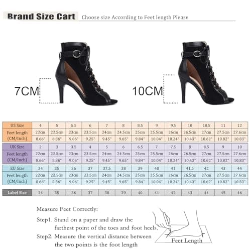 Roimaash Women's Burju Lace-Up Dance Heels 7/10CM