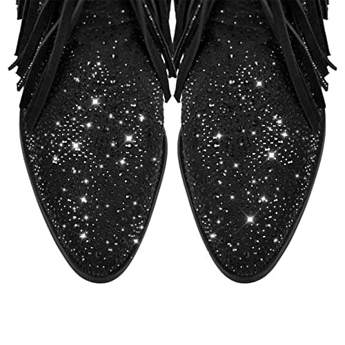 Women's Sparkling Calf-High Rhinestone Boots