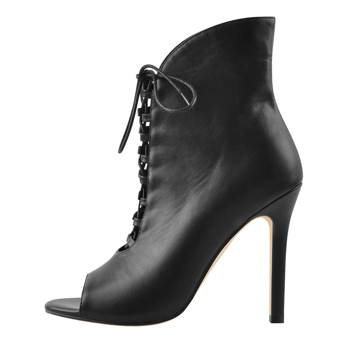 Richealnana Women's Peep Toe Lace-Up Ankle Bootie Sandal