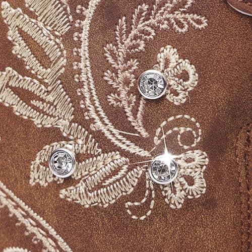 Vintage Sparkly Rhinestone Cowboy Boots for Women — Brown