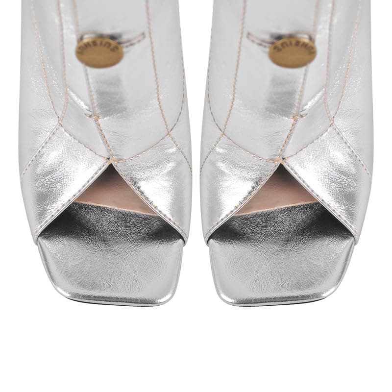 Richealnana Women's Peep Toe Button Ankle Sandals Heel