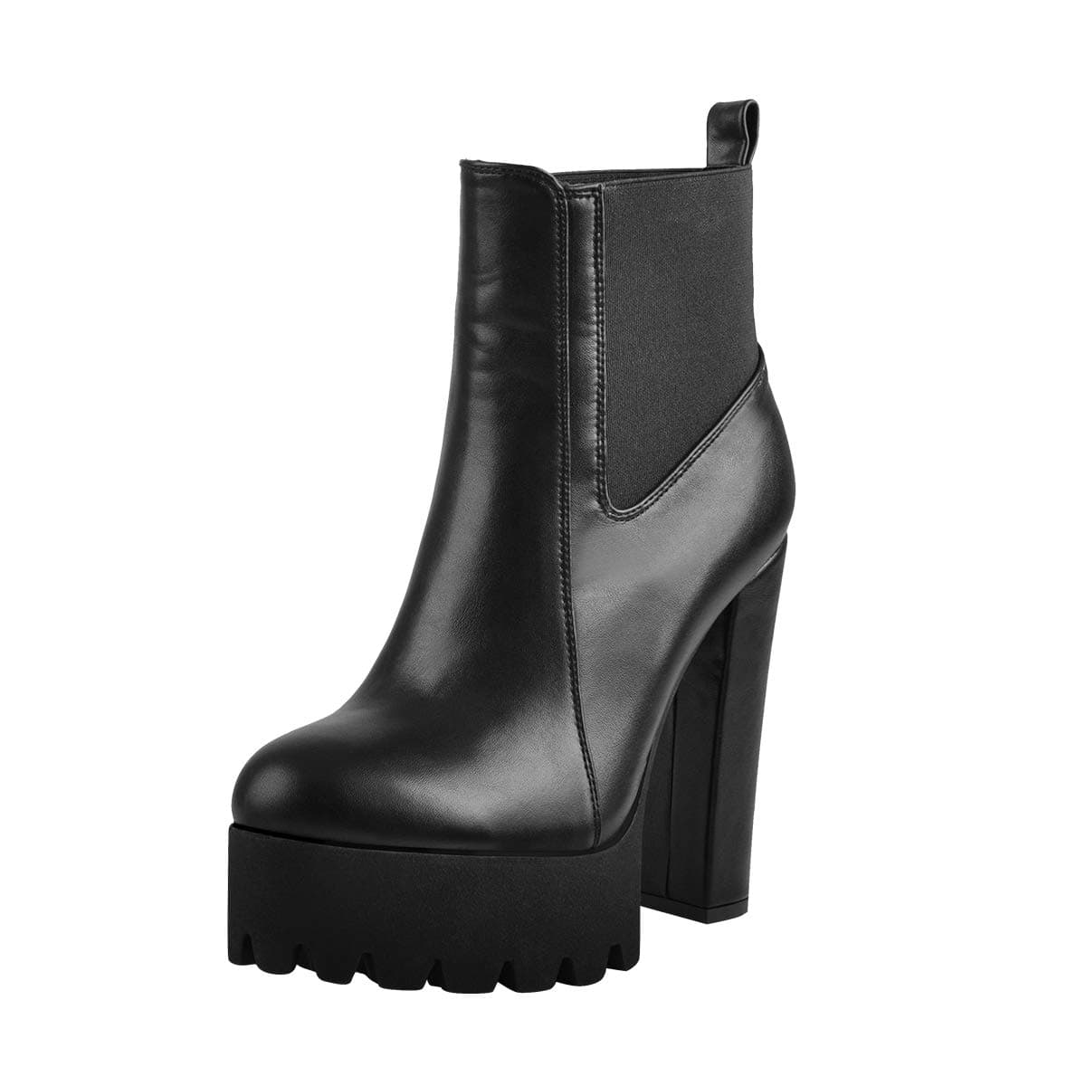 Richealnana Women's Elastic Ankle Booties with Chunky Heel